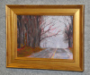 Foggy Day, Country Road - Framed Acrylic Original - 15.75" x 12.75" SOLD